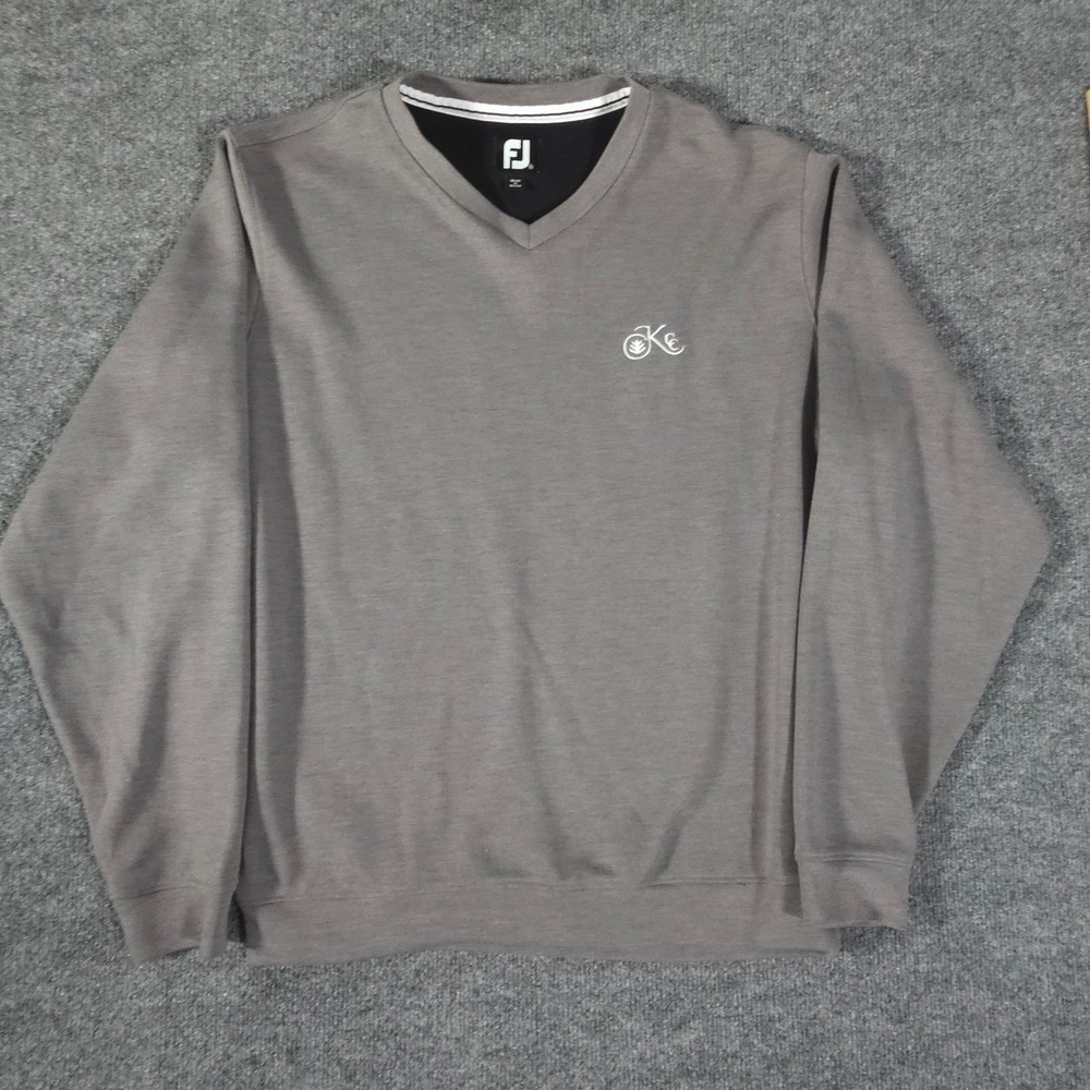 FootJoy Pullover Sweatshirt Golf Men's Medium Gray Crewneck Midlayer Long Sleeve